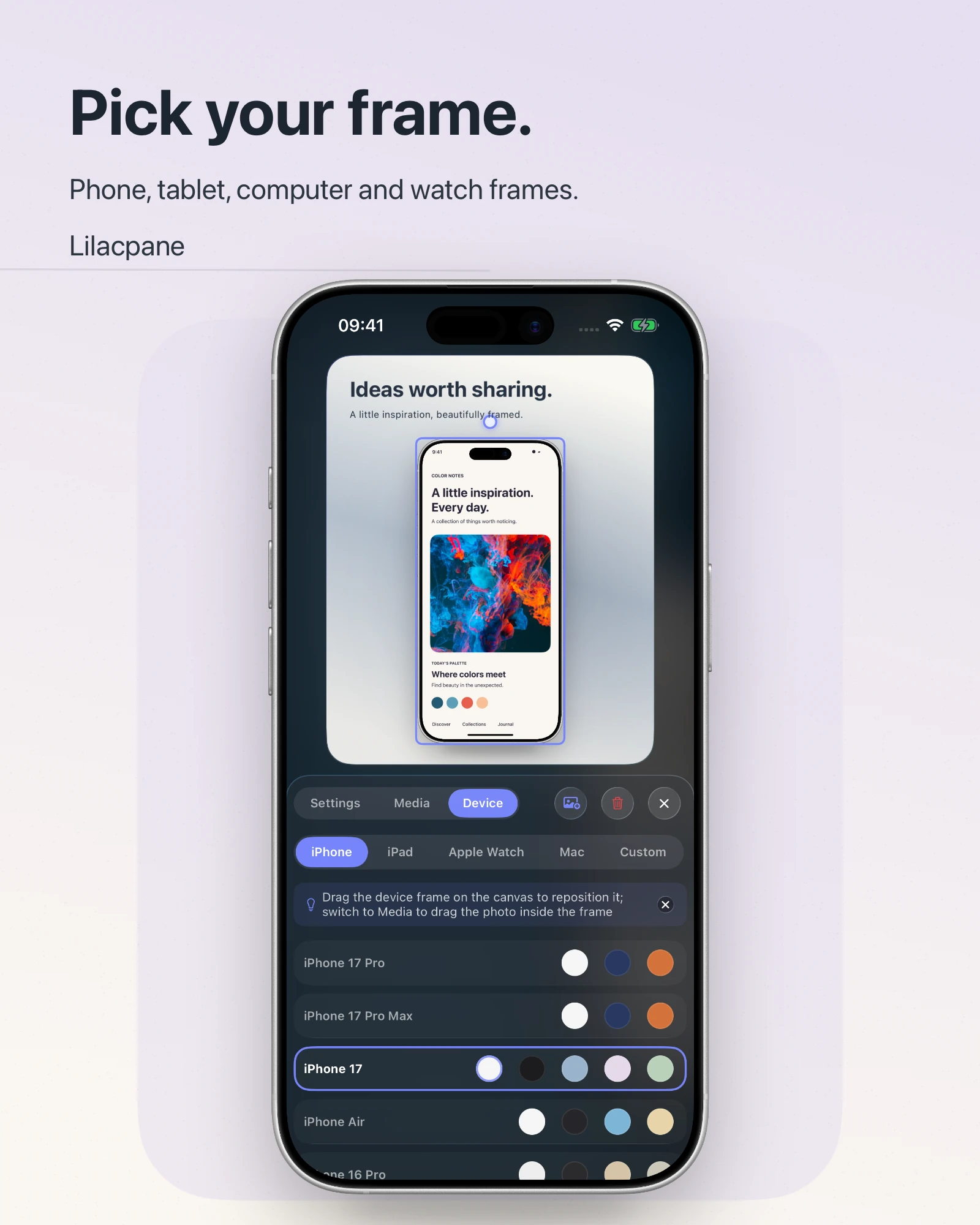 Device frames · Keep your content in view